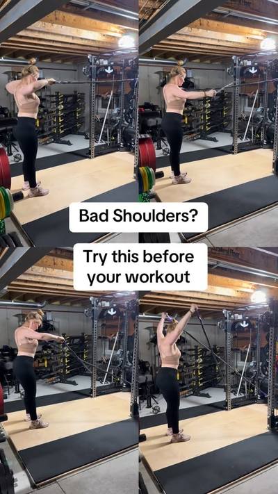 If your shoulders don’t feel ready before you train, try this before your workout👇